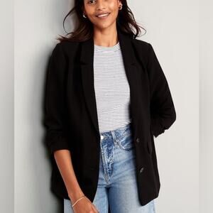 old navy black crepe suit blazer